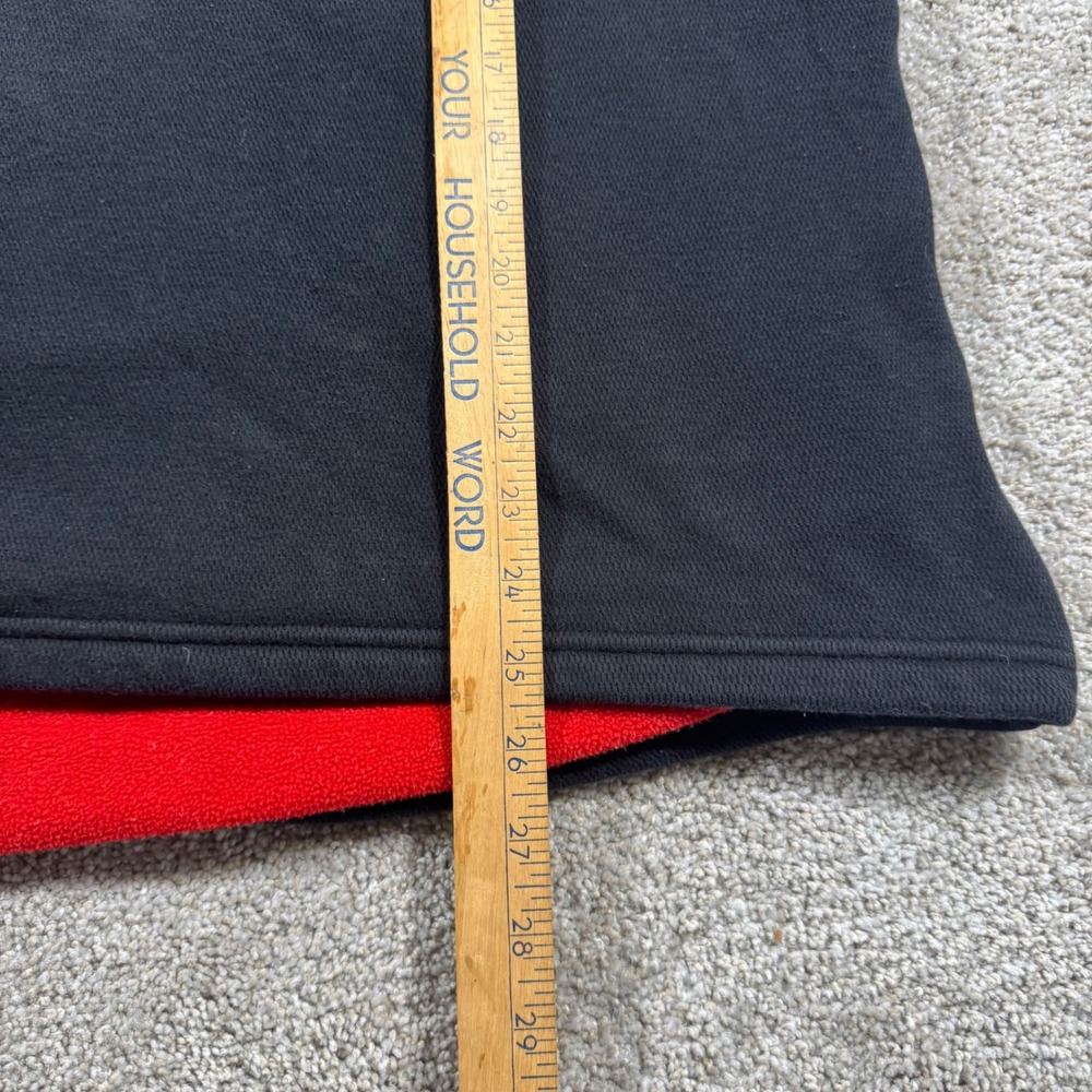 Harley Davidson Mens XL Quarter Zip Pullover Waffle Knit Fleece Lined Black Red - Picture 8 of 10